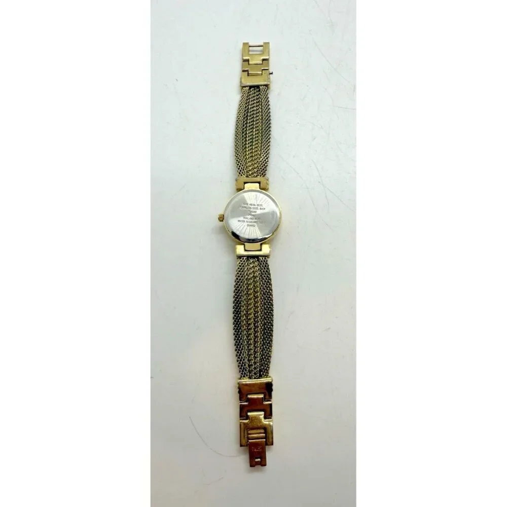 Anne Klein Quartz 10/5360 Diamond Women's Watch Mesh Bracelet Gold Tone WR 100FT